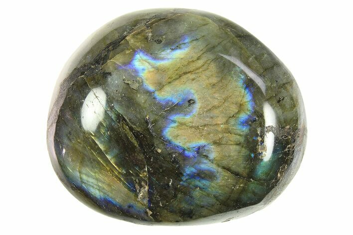 Flashy, Polished Labradorite Palm Stone - Madagascar #290551